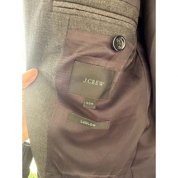 J CREW Ludlow‎ Loro Piana Super 120s Wool Charcoal Grey 40R Blazer Suit Jacket - Picture 4 of 11